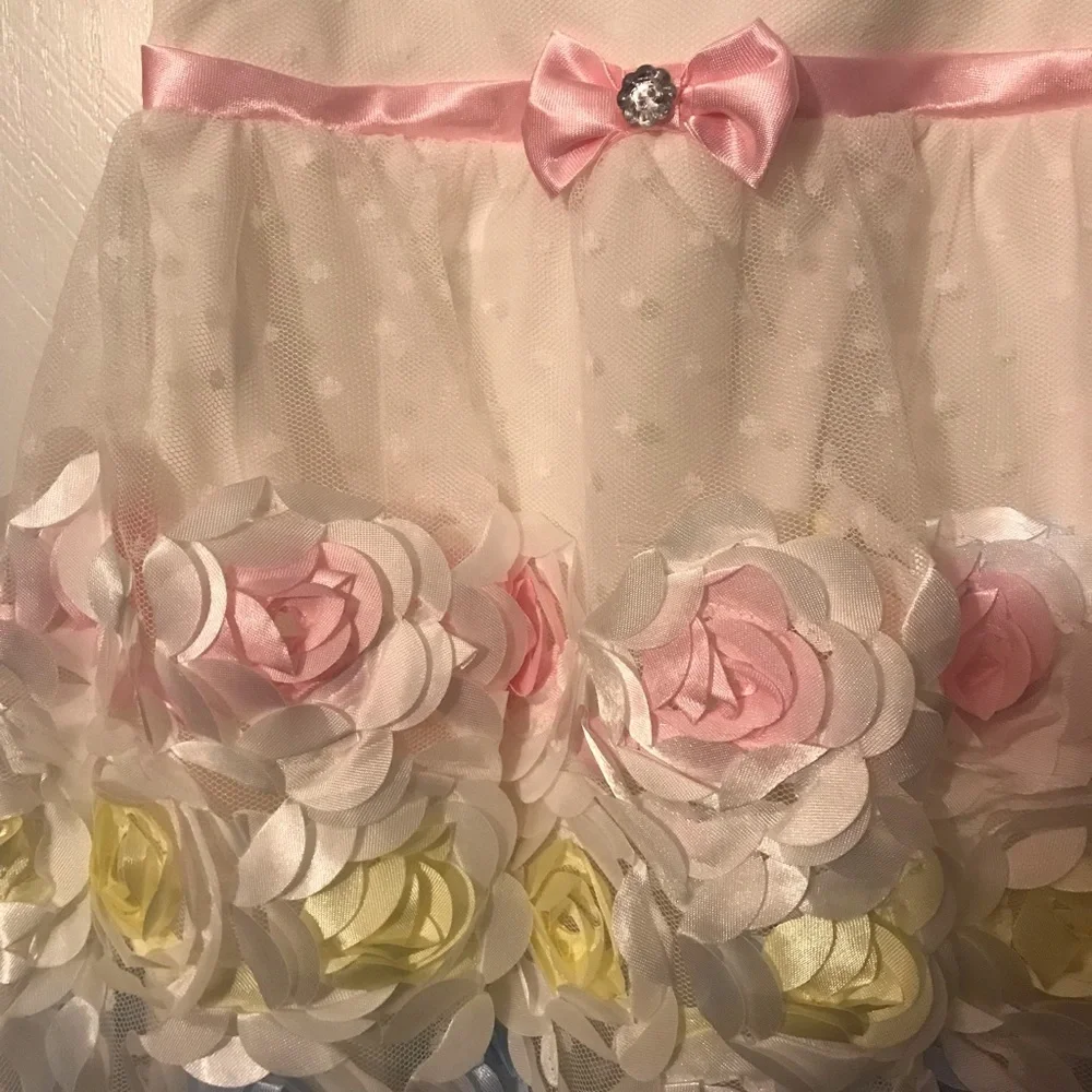 Nannette Baby Ivory Angle-Sleeve Romper 12 months
